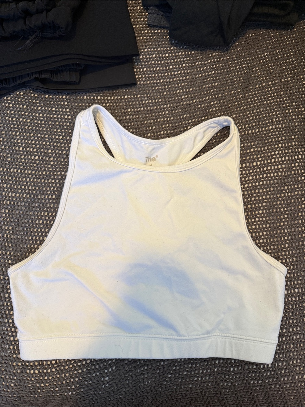 TNA White High-Neck Sports Bralette
